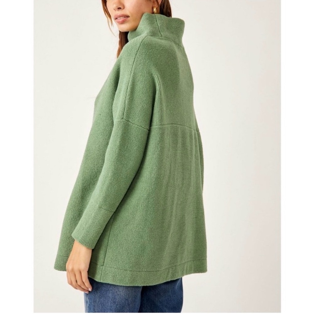 FREE PEOPLE Ottoman Slouchy Tunic Sea Fern Green Size Small - Picture 3 of 13